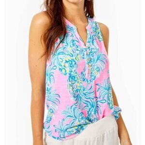 LILLY PULITZER Essie Pineapple Printed Tunic Top Small